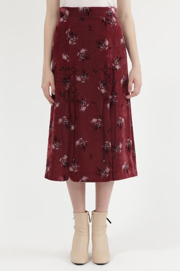  ベルベットフラワースカート 