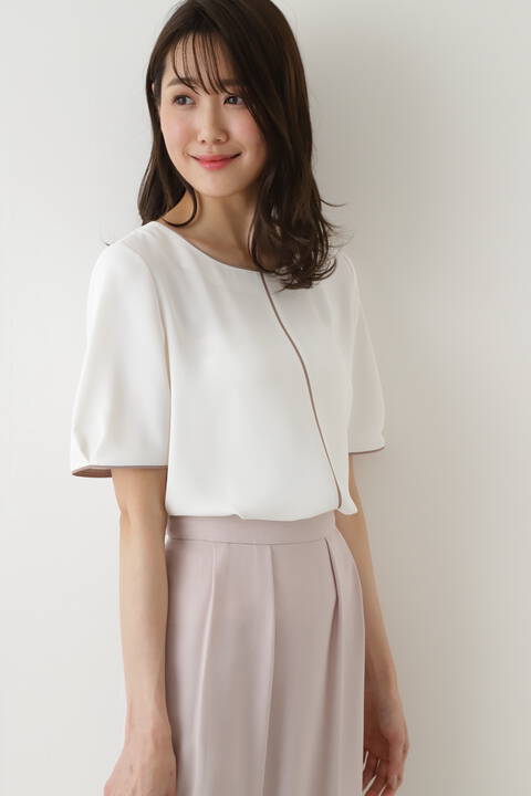 バイカラーブラウス半袖 ブラウス シャツ Natural Beauty Basic ナチュラルビューティーベーシック のファッション通販mix Tokyo