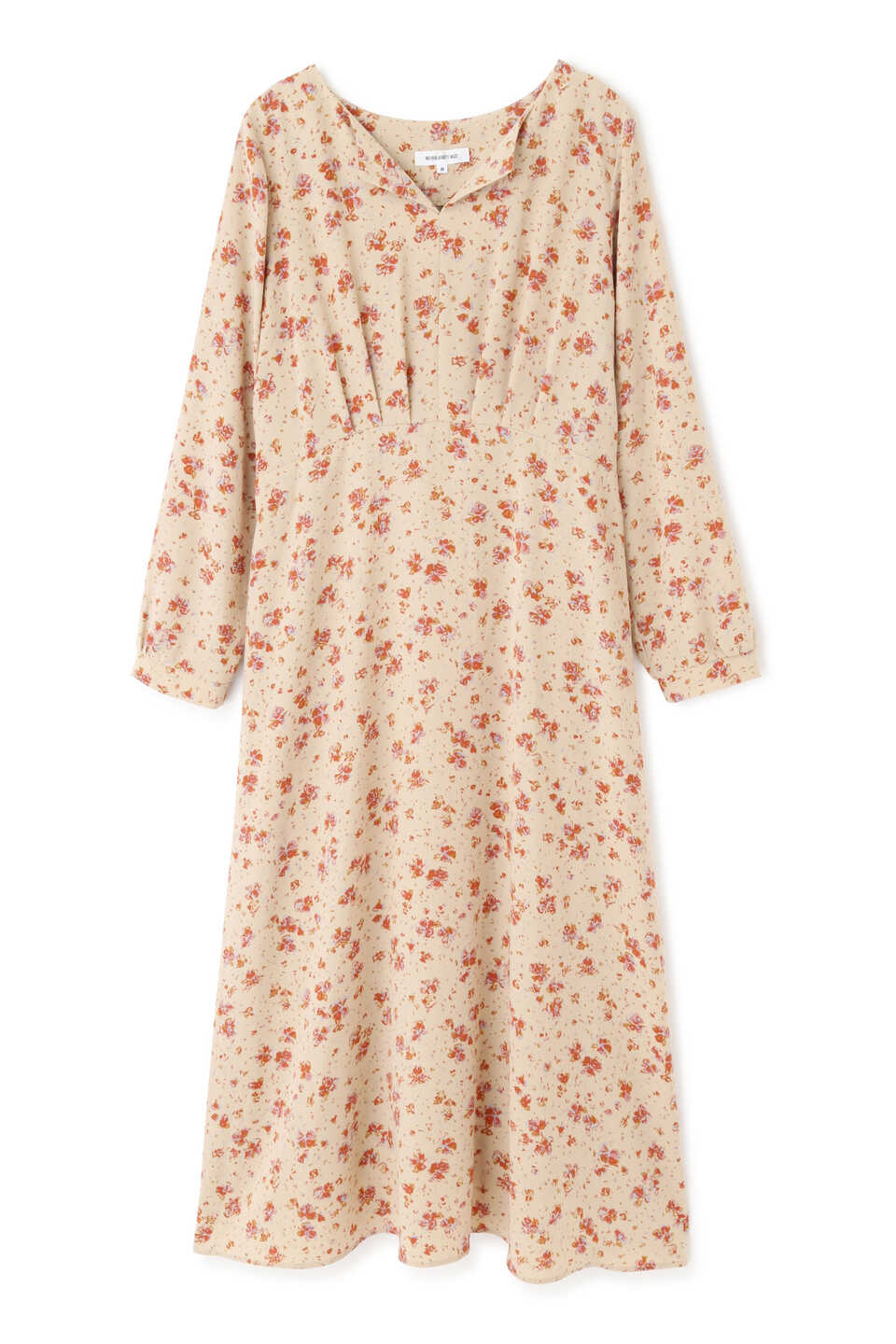 公式 Natural Beauty Basic 洗える ランダムフラワープリントワンピース 女性 ワンピース ベージュベース サイズ ｓ ワンピース ポリエステル 100 アンダードレス ポリエステル 100 雑記帳