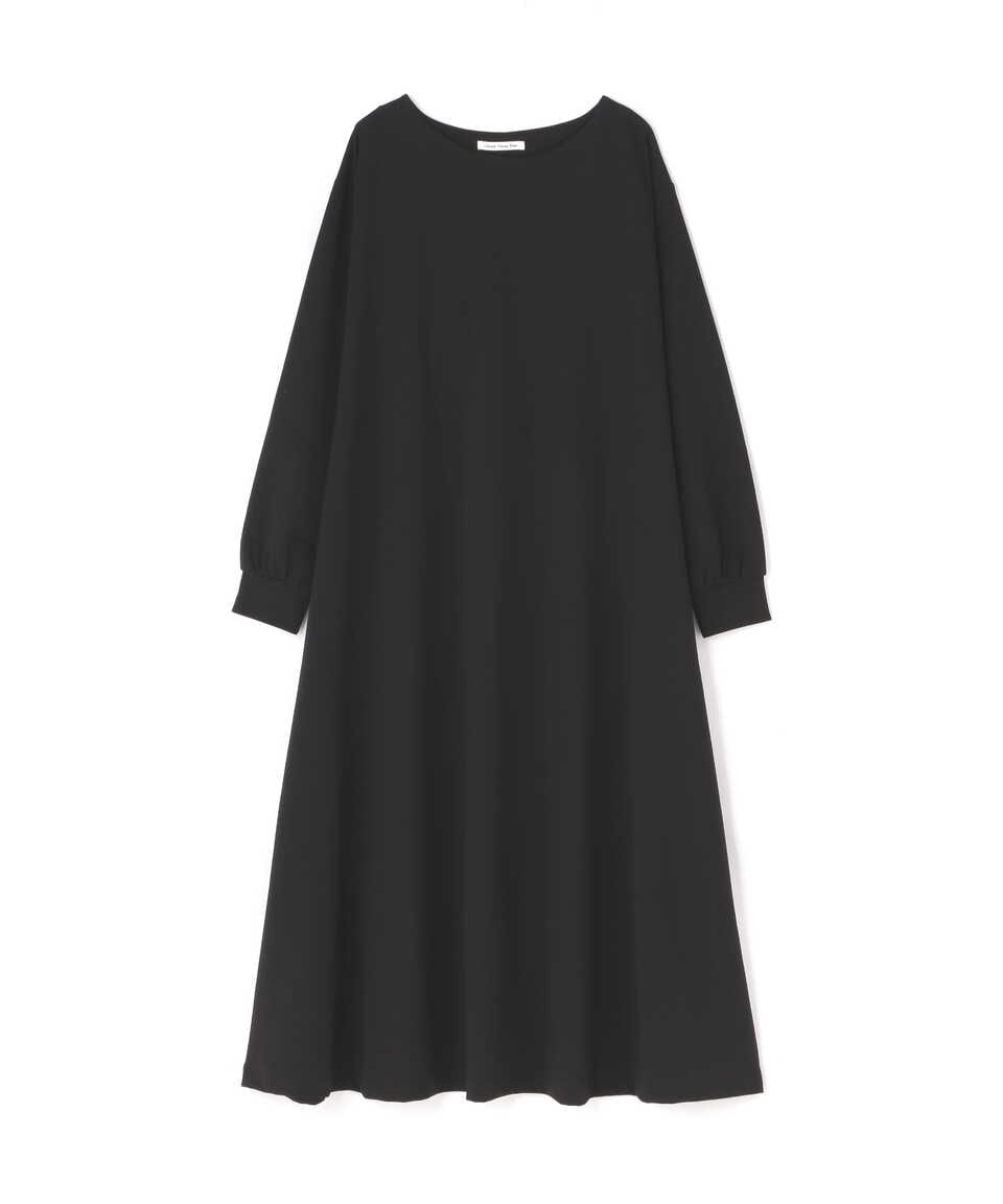 【公式／NATURAL BEAUTY BASIC】バックプリーツドッキングワンピース/女性/ブルーワンピース/クロ/サイズ：Ｍ/ポリエステル 60% コットン 32% ポリウレタン 8%（別布部分）ポリエステル 100%