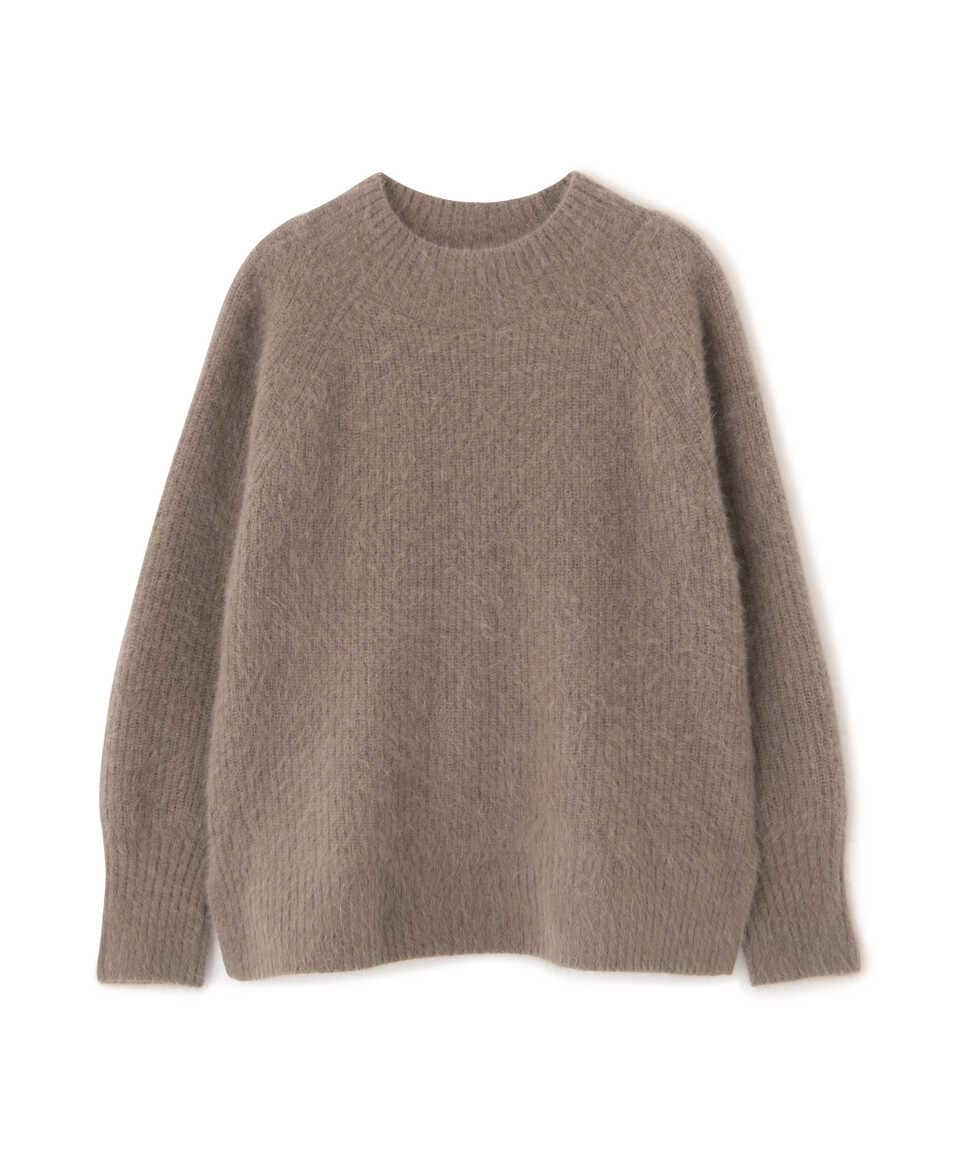 【公式／NATURAL BEAUTY BASIC】ハンドウォッシャブルフォックスブレンド/女性/ニットトップ/カーキ/サイズ：Ｍ/毛（フォックス） 51% 羊毛 49%