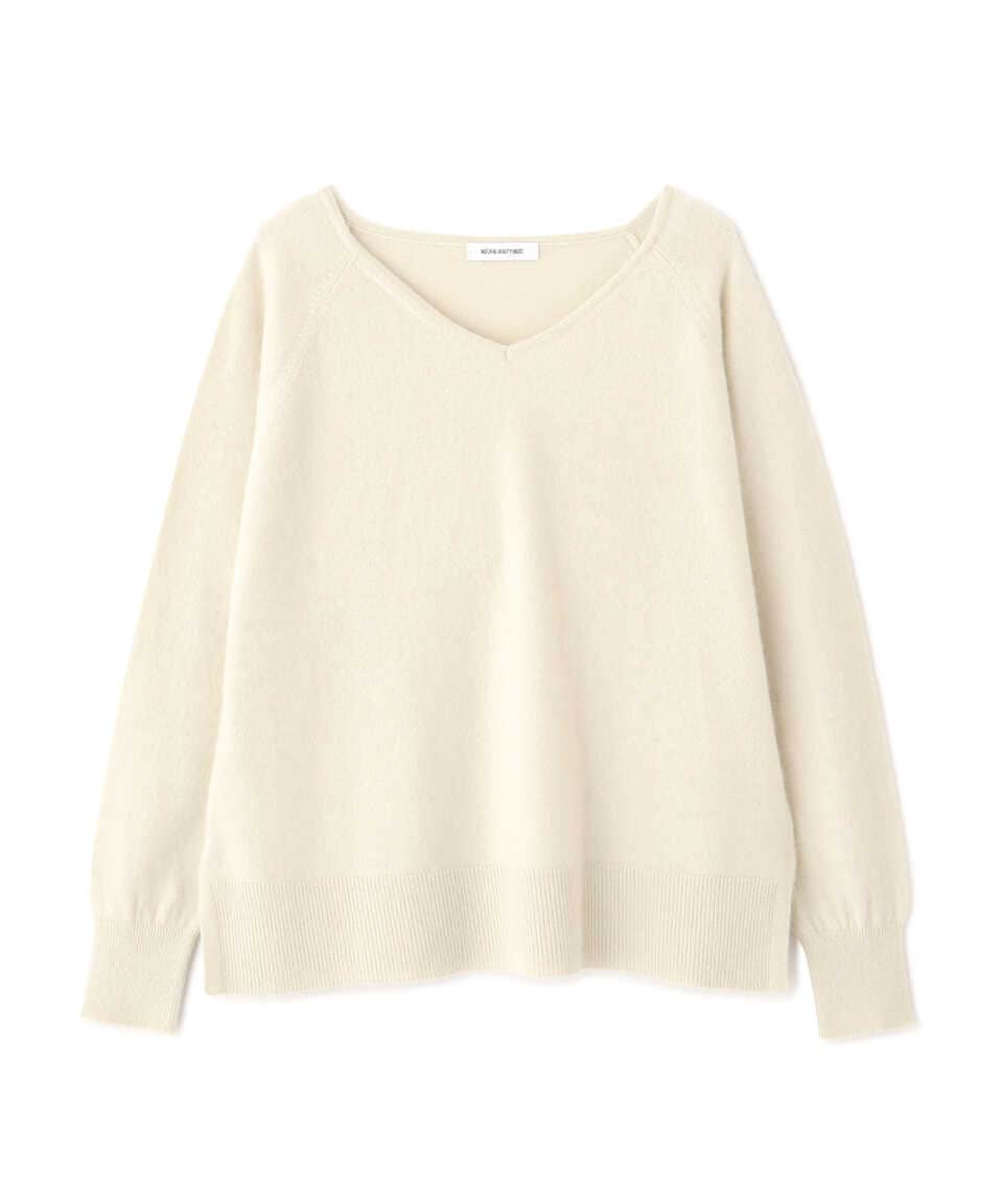 【公式／NATURAL BEAUTY BASIC】フォックス＆ウールブレンドニット/女性/ニットトップ/オフ/サイズ：Ｍ/羊毛 40% 毛（フォックス） 36% ナイロン 24%