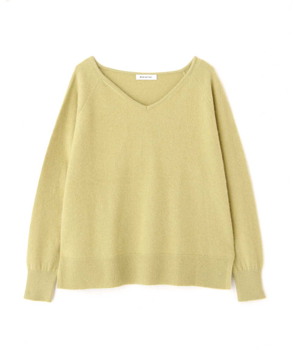 【公式／NATURAL BEAUTY BASIC】フォックス＆ウールブレンドニット/女性/ニットトップ/ライトグリーン/サイズ：Ｍ/羊毛 40% 毛（フォックス） 36% ナイロン 24%