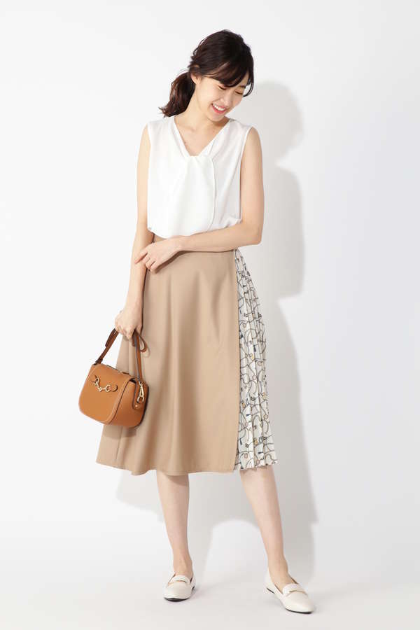 ウォッシャブル ボウタイノースリーブブラウス トップス サンエービーディーオンラインストア Sanei Online Store