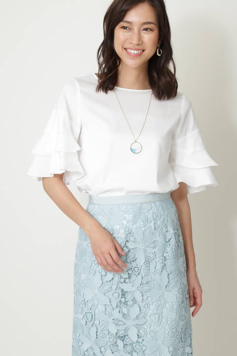 ［ウォッシャブル］ラッフルフリルブラウス