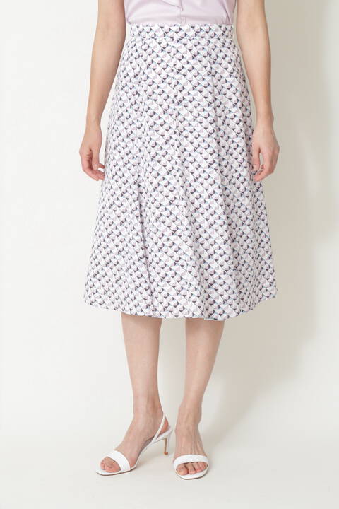 ［ウォッシャブル］ジオメトリックプリントスカート