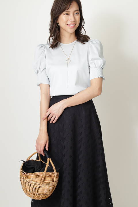 ［ウォッシャブル］パフスリーブカットソー