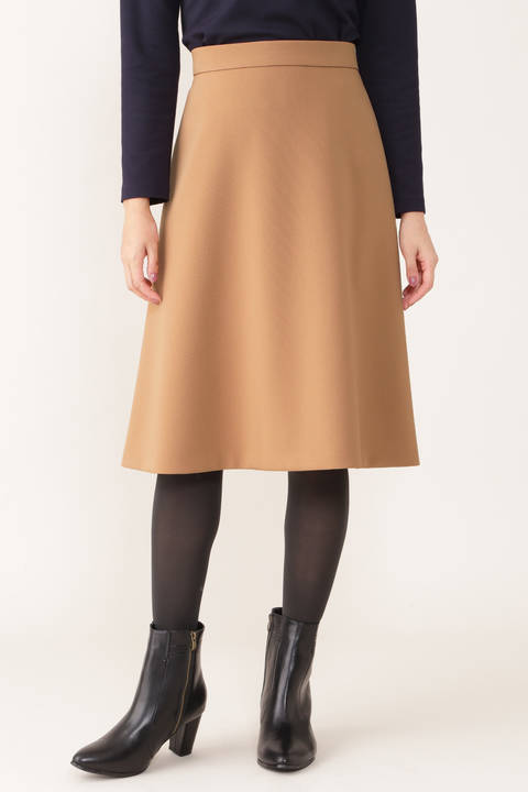 [ウォッシャブル]ストレッチダブルツイルフレアスカート