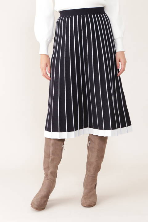 ボーダープリーツスカート