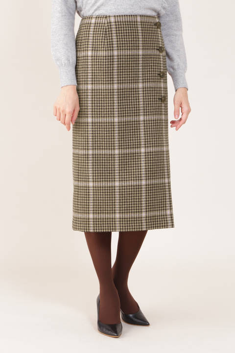 【先行予約 11月上旬-中旬入荷予定】千鳥チェックストレートスカート