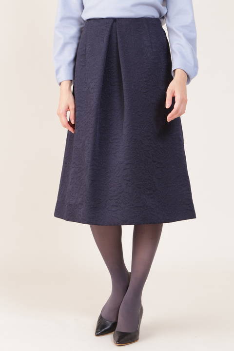 【先行予約 11月上旬-中旬入荷予定】[Jクオリティ]ラメフラワージャカードスカート