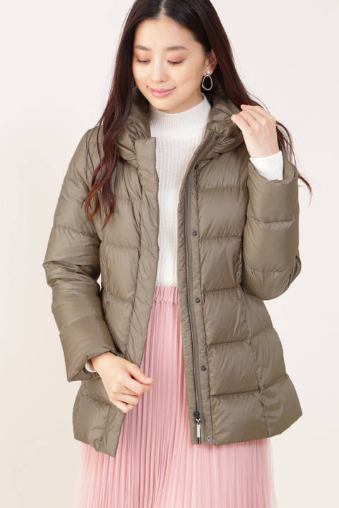【先行予約 11月上旬-中旬入荷予定】シャイニーナイロンダウンミドル丈コート