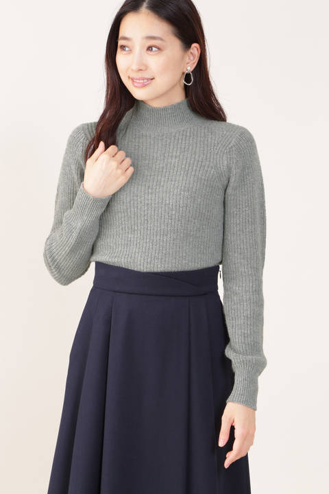 【先行予約 11月上旬-中旬入荷予定】カシミヤ混片畦ニット