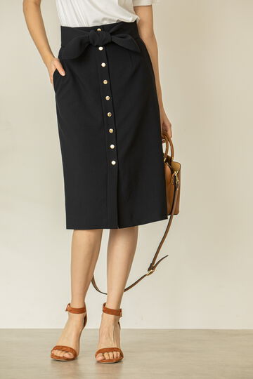 [ウォッシャブル]フロントメタルドットスカート