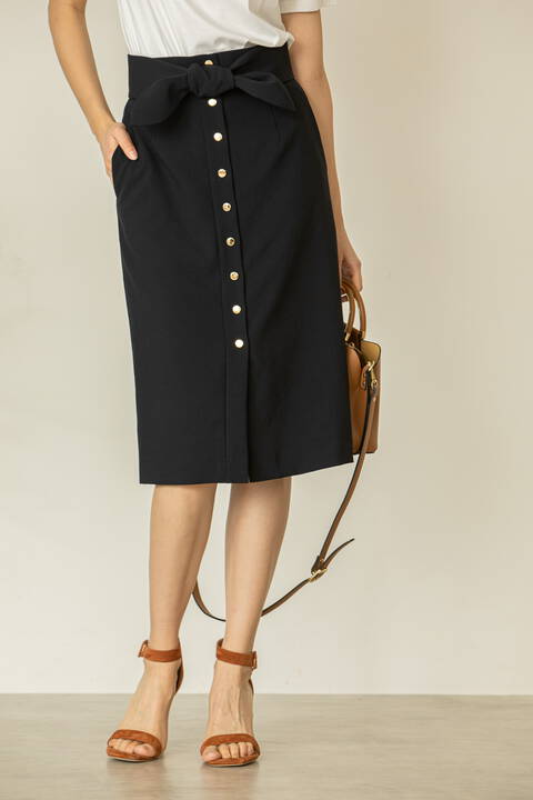 [ウォッシャブル]フロントメタルドットスカート