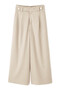 ［ウォッシャブル］麻調ツイルワイドパンツ