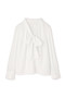 [ウォッシャブル]ダブルサテンボウタイブラウス