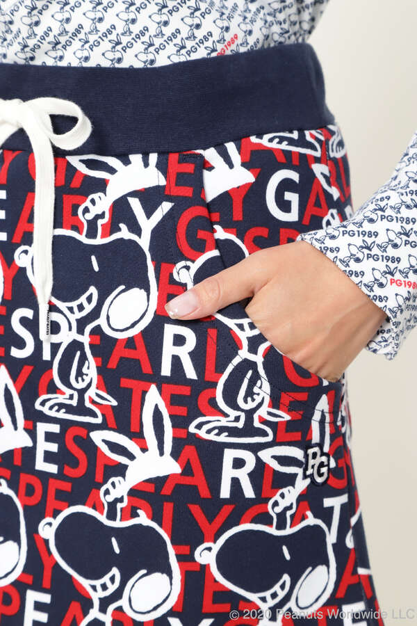 パーリーゲイツ Snoopy 裏毛起毛 Snoopy スウェット スカート