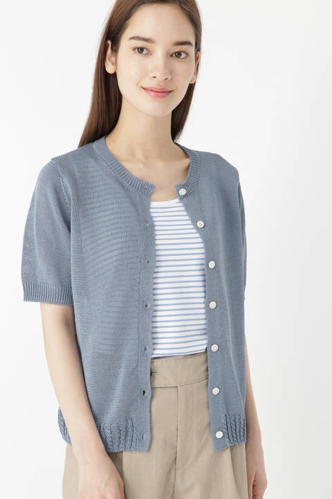 Human Woman ドライタッチギマ 半袖カーディガン ヒューマンウーマン