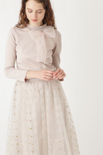 《Endy ROBE》オディールリボンモチーフ付ニット