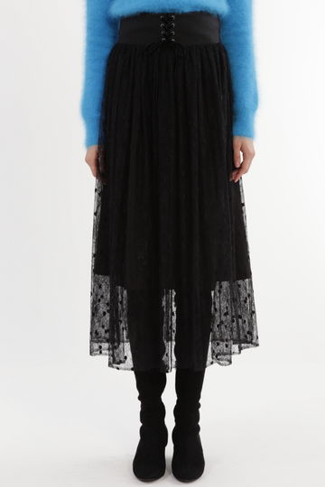  ルイーザコルセットベルト付レーススカート 