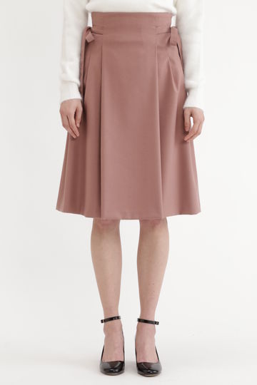  サイドリボンギャザーフレアスカート 