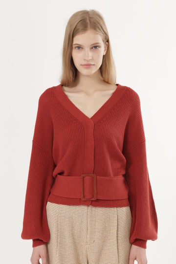  [先行販売]ベルテッドカーディガン 