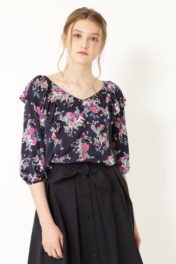  ベティフラワープリントブラウス 