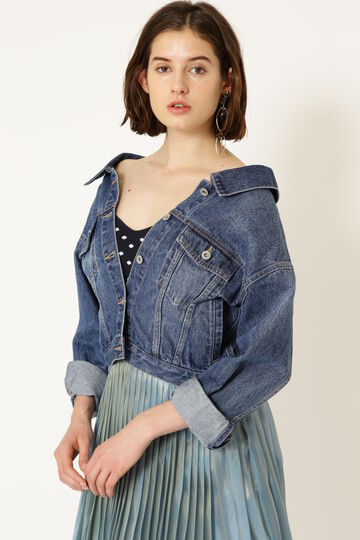  レースアップデニムジャケット 