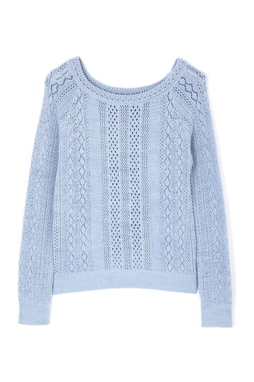  オリヴィア透かし柄ニットプルオーバー 