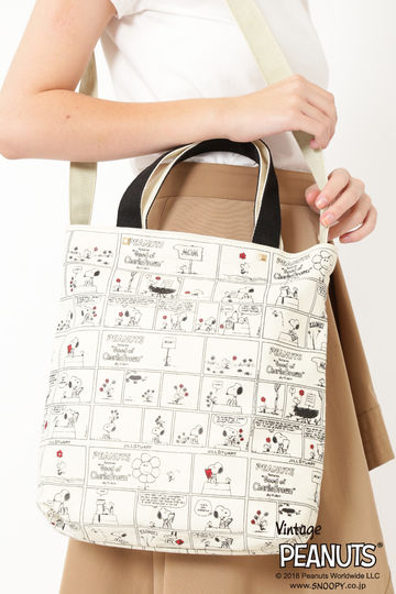  SNOOPY スヌーピープリントトートバッグ 