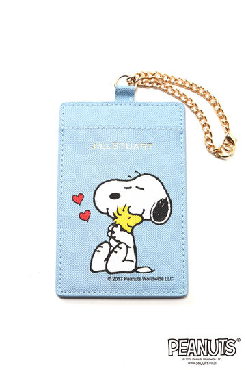  SNOOPY パスケースブルー 