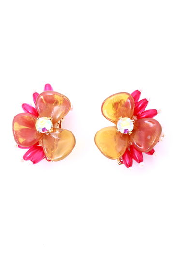  マーベルビジューフラワーイヤリング 