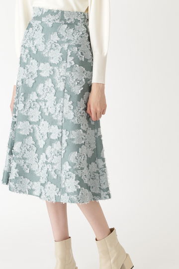  リリアンジャガードフレアスカート 