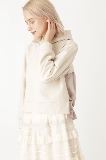  コニー異素材フーディ 