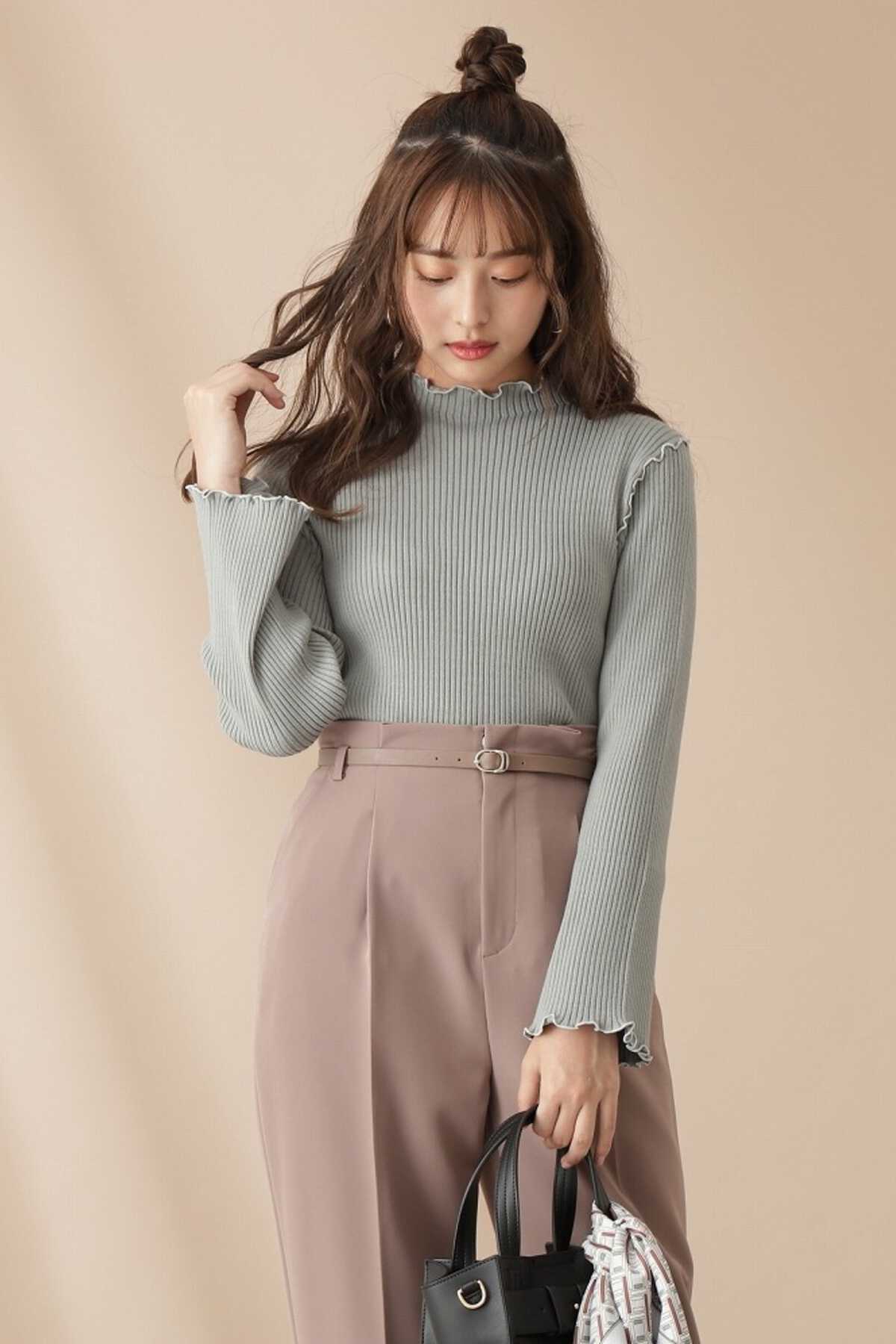 long sleeve rib knit / ロングスリーブリブニット