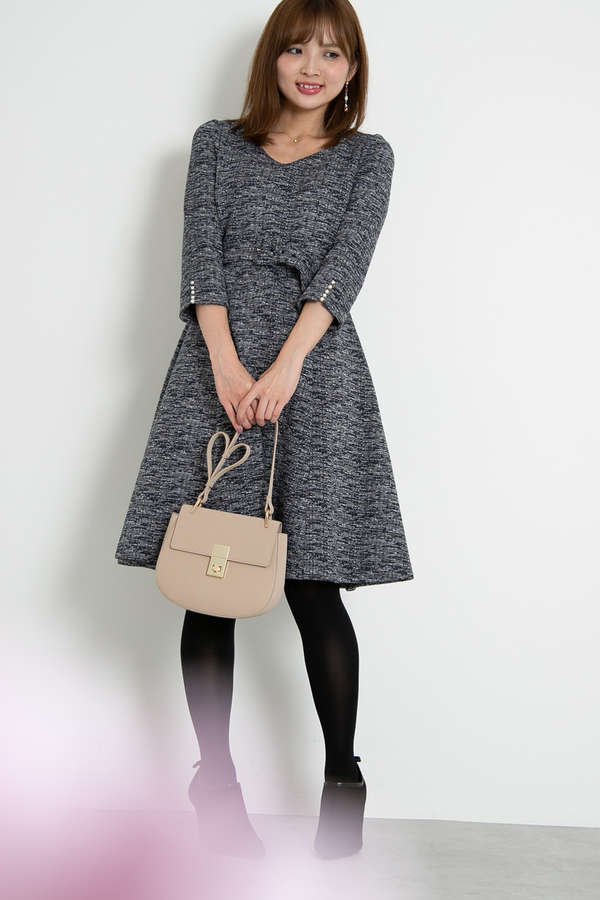 ツィードジャージーフレアーワンピース Proportion Body Dressing サンエービーディーオンラインストア Sanei Online Store