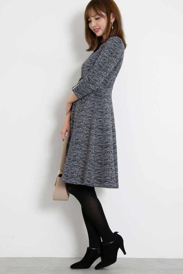 ツィードジャージーフレアーワンピース Proportion Body Dressing サンエービーディーオンラインストア Sanei Online Store