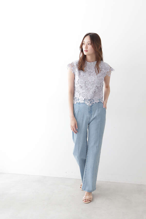 カラーケミカルレースブラウス Secret Sale サンエービーディーオンラインストア Sanei Online Store