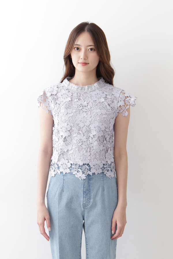 カラーケミカルレースブラウス Secret Sale サンエービーディーオンラインストア Sanei Online Store