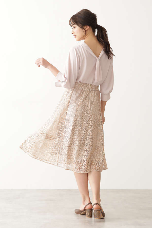 ミックスレースフレアスカート Secret Sale サンエービーディーオンラインストア Sanei Online Store