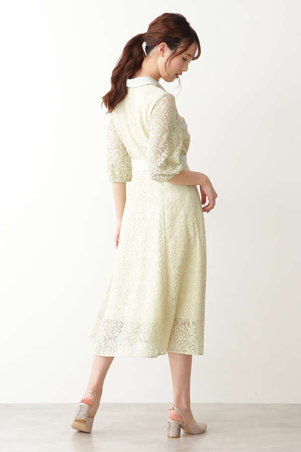 スクエアレース襟付きワンピース Secret Sale サンエービーディーオンラインストア Sanei Online Store