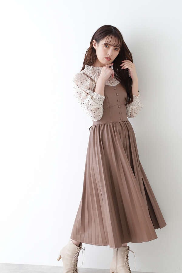 カラープリーツフェイクレザーワンピース Jill By Jillstuart サンエービーディーオンラインストア Sanei Online Store