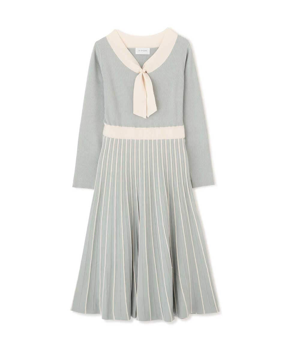 【公式／JILL by JILLSTUART】バイカラーボウタイニットワンピース/女性/ワンピース/ミント/サイズ：ＦＲ/（表生地）レーヨン 52% ポリエステル 30% ナイロン 18%（裏生地）ポリエステル 100%