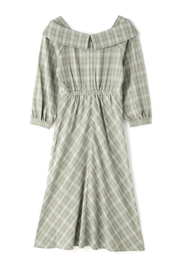 デコルテ見せチェックロングワンピース Free S Mart サンエービーディーオンラインストア Sanei Online Store