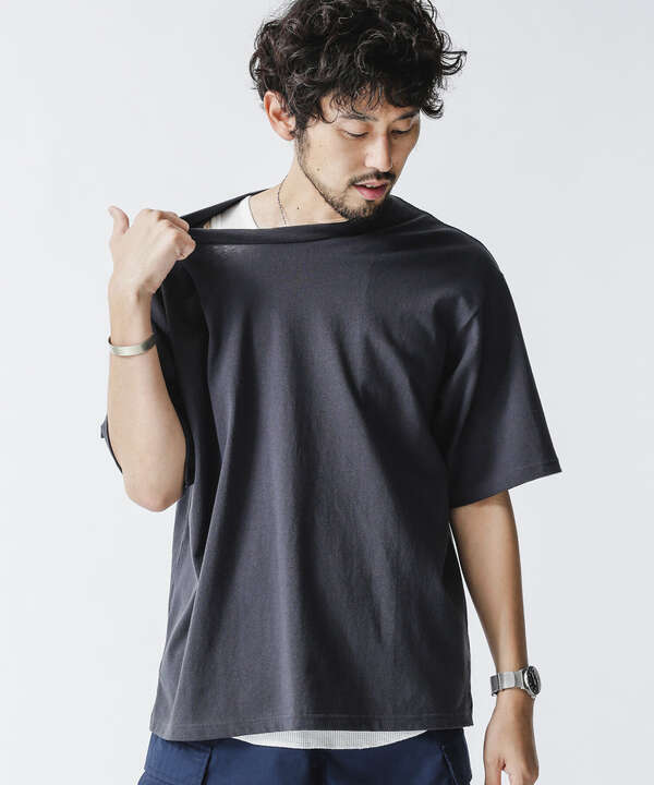 【BEAMS/ビームス】半袖Tシャツ×タンクトップ レイヤード ・ベージュ系・L