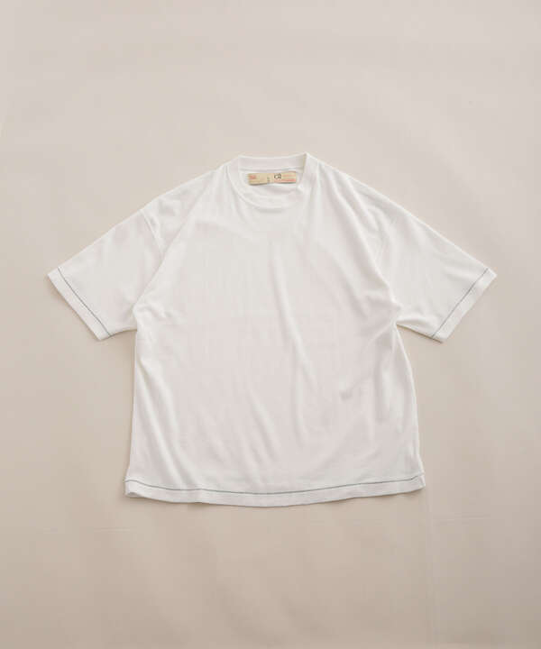 LB.03/リネン混パイル配色ステッチクルーネックTシャツ