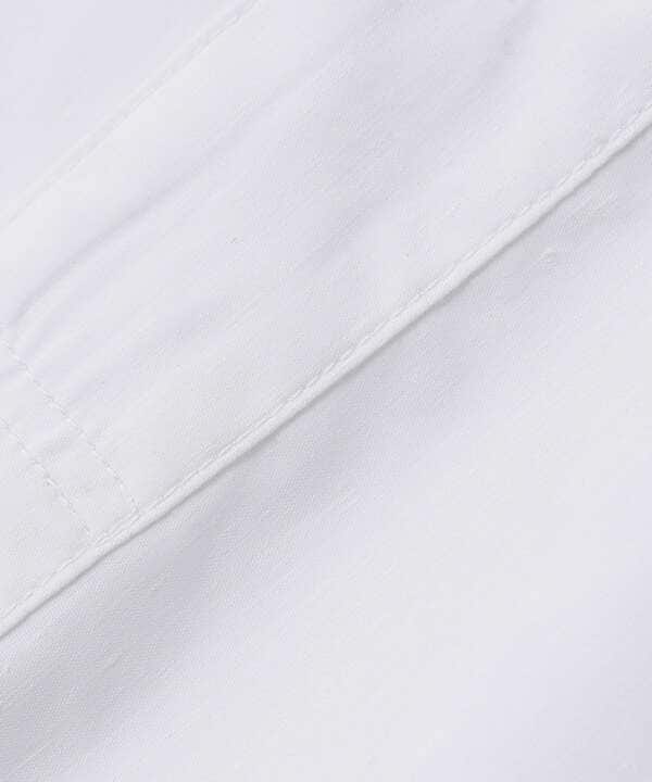 LB.03/｢ICE FLOW LINEN｣バンドカラーシャツ 7分袖