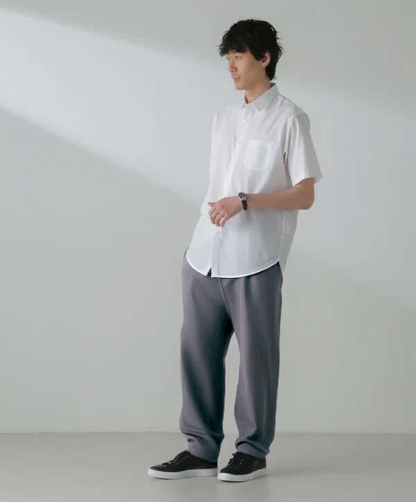 「ICE FLOW LINEN」レギュラーカラーシャツ 半袖