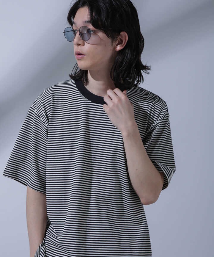 Anti Soaked(R)  汗染み防止 ボーダークルーネックTシャツ